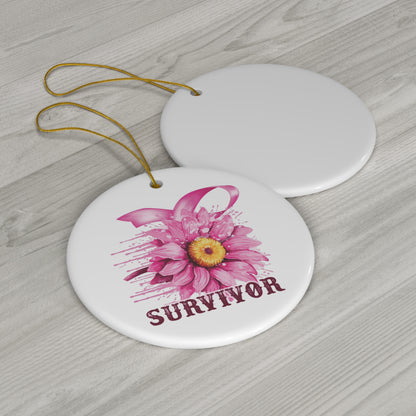 Breast Cancer Survivor Ceramic Ornament