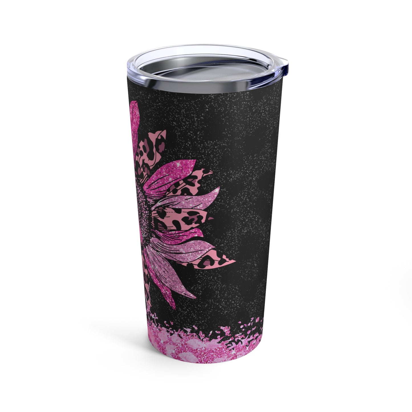 Exotic Sunflower Pink Ribbon Breast Cancer Awareness Tumbler 20oz