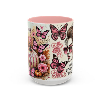 Hope Strength Courage Breast Cancer Survivor Coffee or Tea Mug (11 or 15 oz)