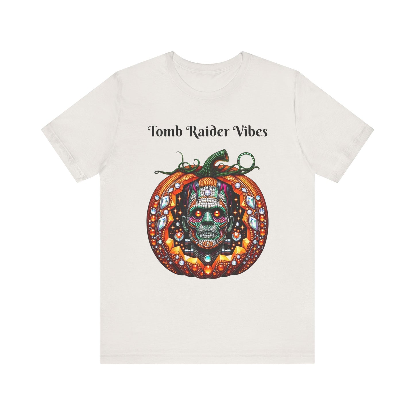 Tomb Raider Vibes Disco Ball Pumpkin Halloween Unisex Short Sleeve Tee