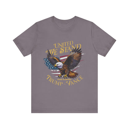 United We Stand Trump Vance Unisex Short Sleeve Tee Eagle Theme