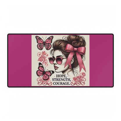 Vintage Look Hope Strength Courage Desk Mats Mouse Pads in 3 Sizes