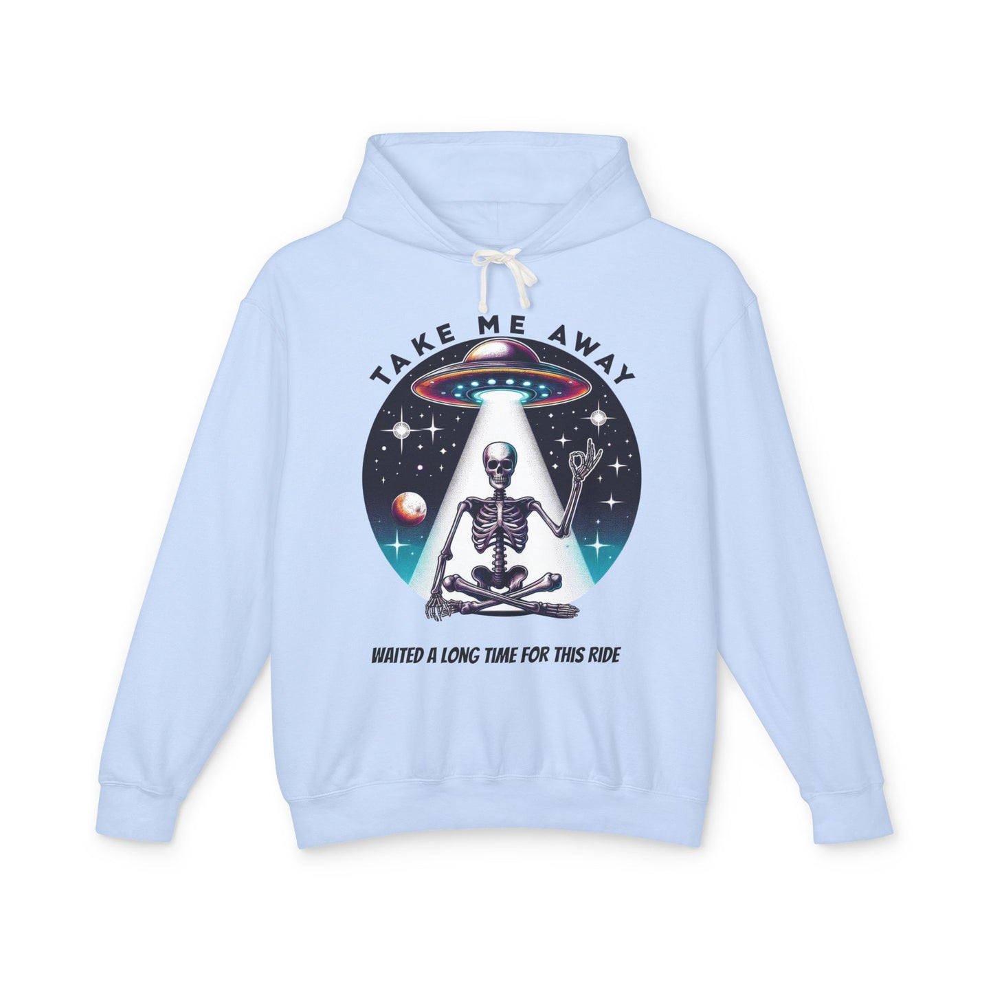 Take Me Away Alien Spaceship Unisex Lightweight Hooded Sweatshirt