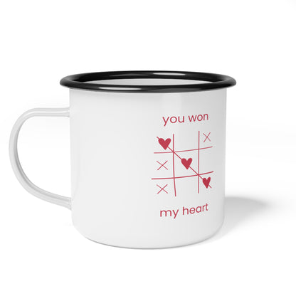 You Won My Heart French Bulldog Puppy Love Enamel Camp Cup