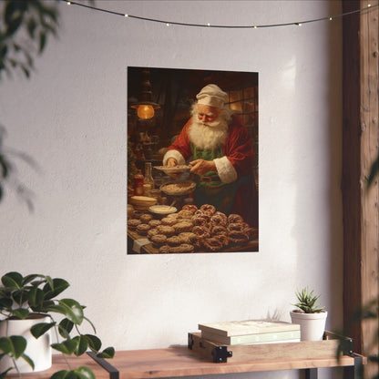 Santa's Bakery Christmas Poster Wall Art in 3 Sizes