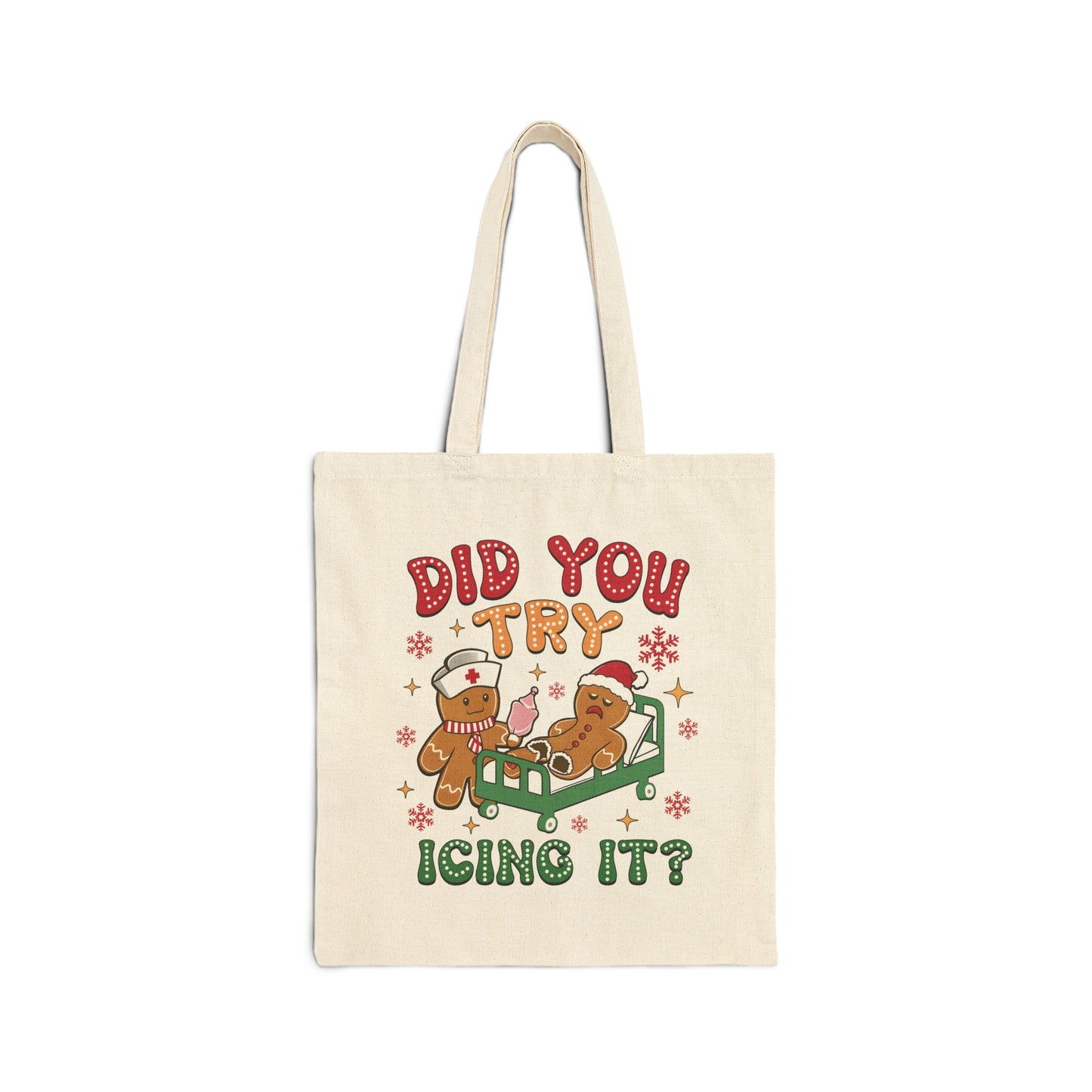 Gingerbread Nurse Holiday Cotton Canvas Tote Bag