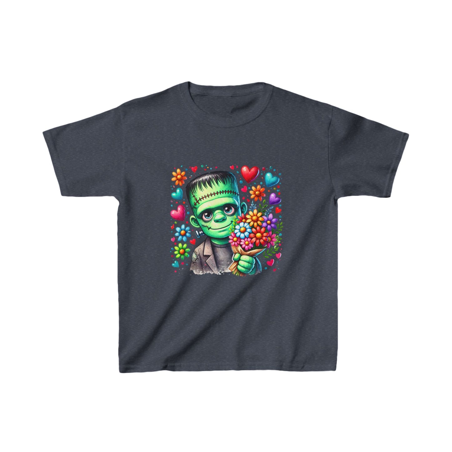 Kids Halloween Frankenstein Theme Heavy Cotton™ Tee