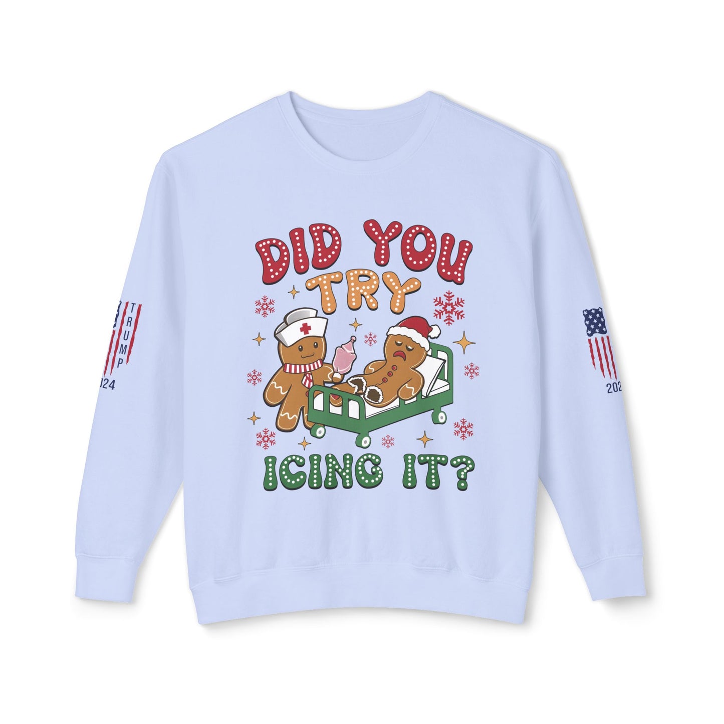 Gingerbread Nurse Holiday Lightweight Crewneck Sweatshirt