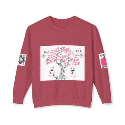 Tree of Pink Ribbons Breast Cancer Awareness Lightweight Crewneck Sweatshirt