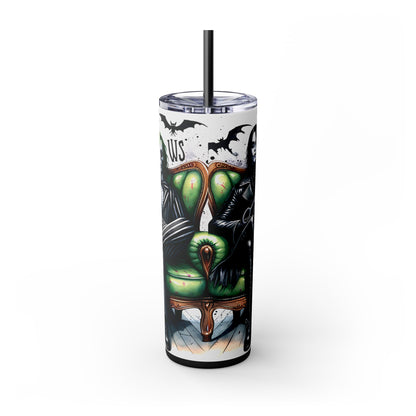 Goth You Can't Sit With Us Skinny Tumbler with Straw, 20oz