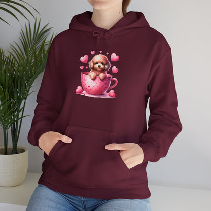 Poodle Puppy Love in a Teacup Unisex Hoodie