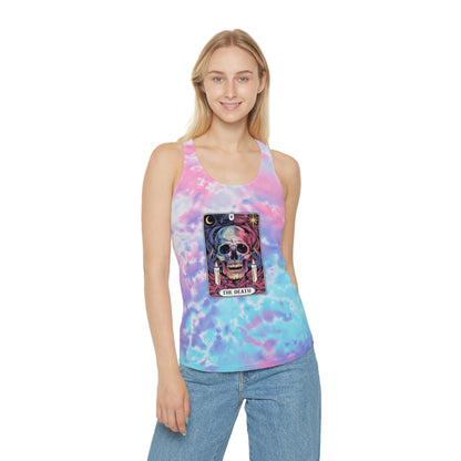 Halloween Tarot The Death Card Tie Dye Racerback Tank Top