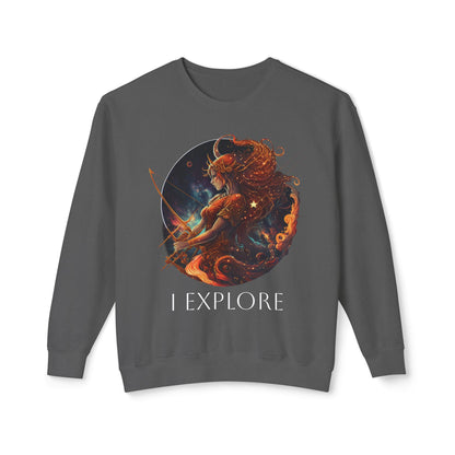 Sagittarius Vibes Unisex Lightweight Crewneck Sweatshirt