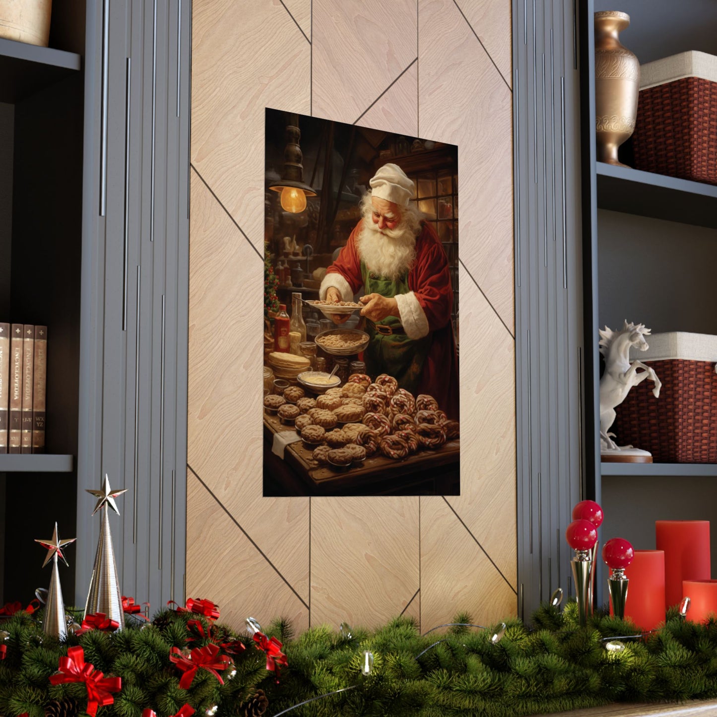 Santa's Bakery Christmas Poster Wall Art in 3 Sizes