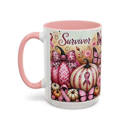 Hope Strength Courage Breast Cancer Survivor Coffee or Tea Mug (11 or 15 oz)