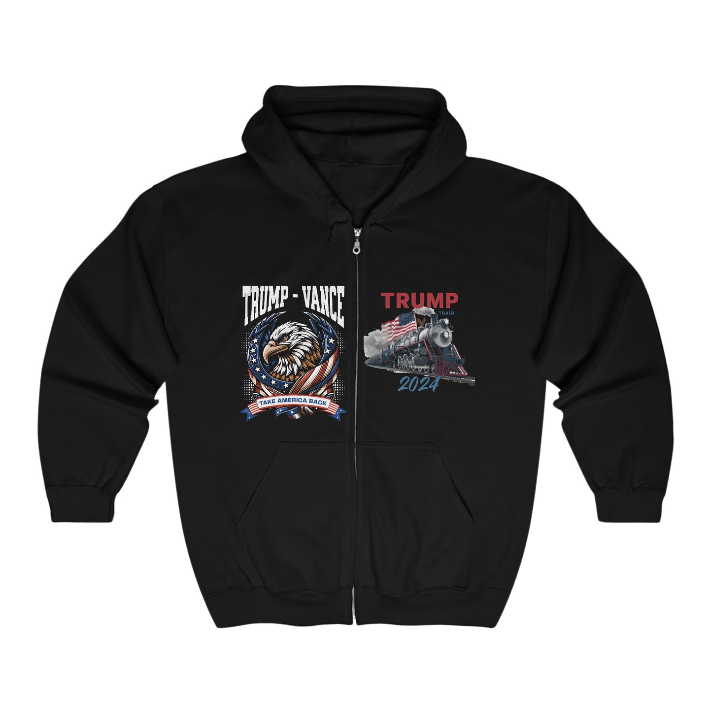 Trump Train Take America Back Unisex Heavy Blend™ Full Zip Hooded Sweatshirt