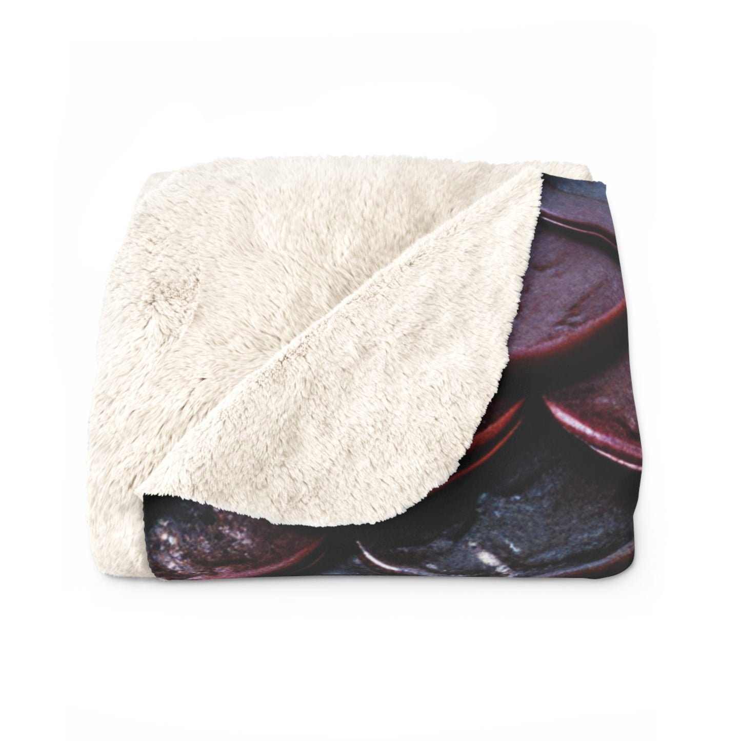 Dragon Scales Shades of Crimson Sherpa Fleece Blanket Throw