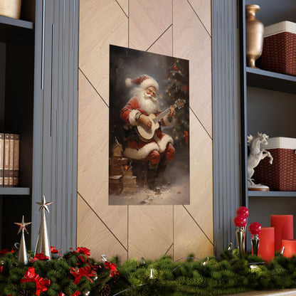 Santa Serenades Christmas Poster Wall Art in 3 Sizes