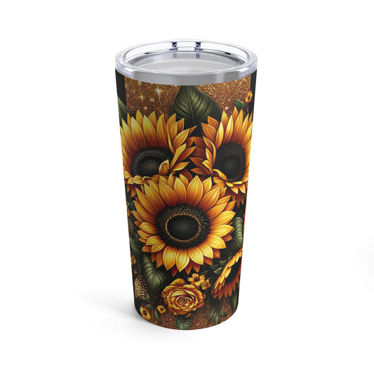 Sunflower With Leopard Accents Tumbler 20oz