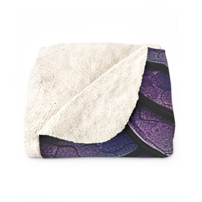 Deep Purple Dragon Scales Sherpa Fleece Blanket Throw