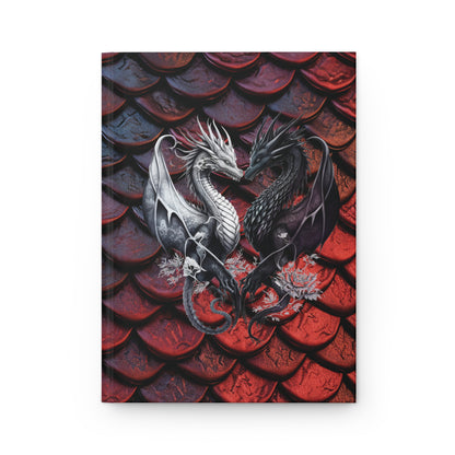 Shades of Crimson Dragon Scales Hardcover Journal