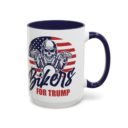 Bikers For Trump with Punisher Big 15 oz Coffee Mug