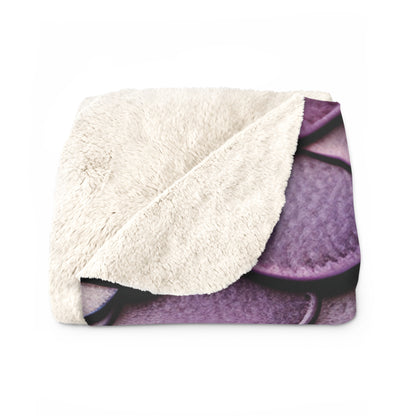 Dragon Scales Shades of Violet Sherpa Fleece Blanket Throw