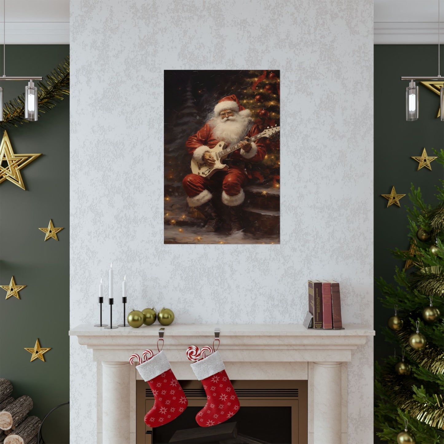 Santa Shreds Christmas Poster Wall Art in 3 Sizes