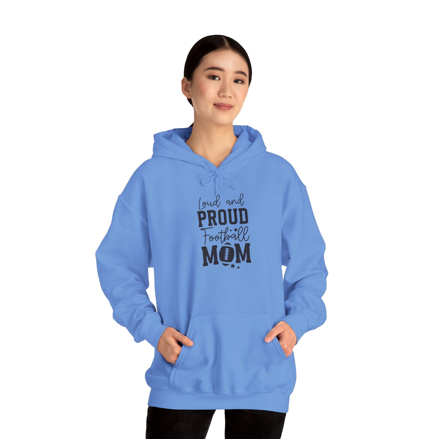 Loud & Proud Football Mom Soft Hooded Sweatshirt