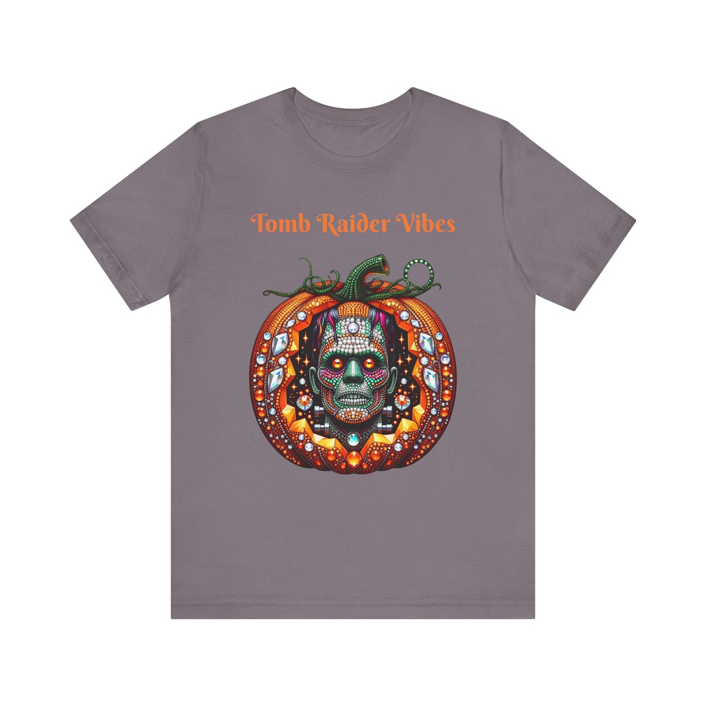 Tomb Raider Vibes Disco Ball Pumpkin Halloween Unisex Short Sleeve Tee