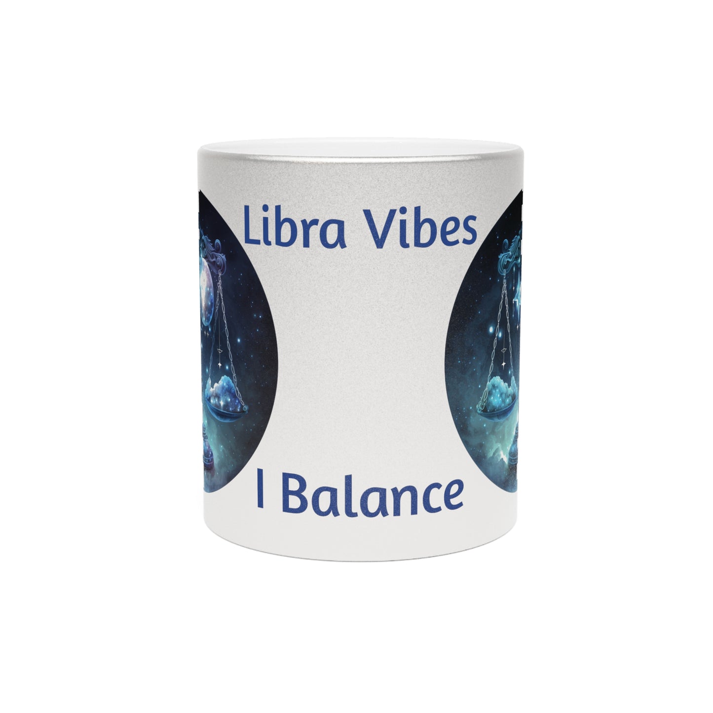 Libra Vibes Silver Metallic Coffee or Tea Mug