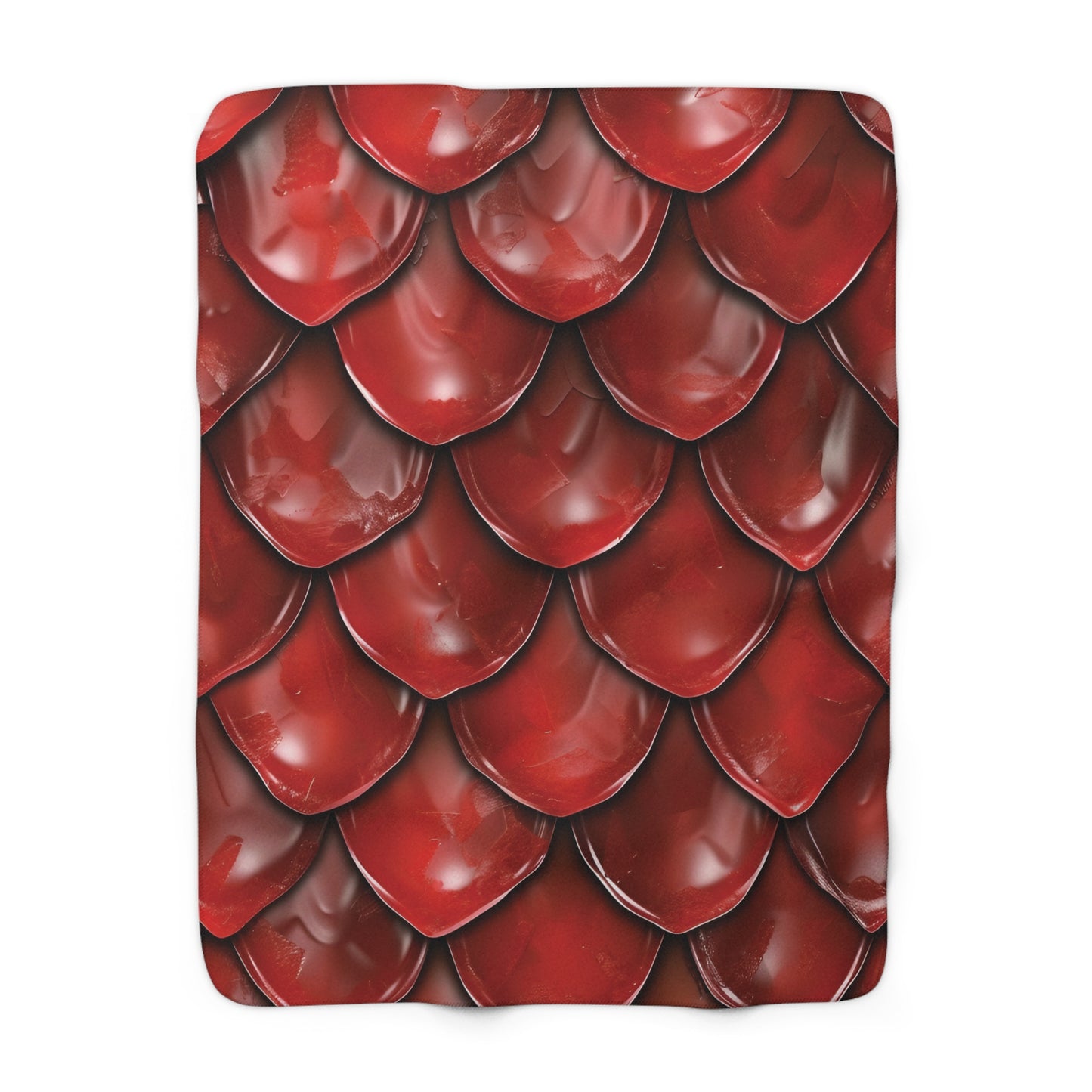 Dragon Scales Shades of Blood Red Sherpa Fleece Blanket Throw