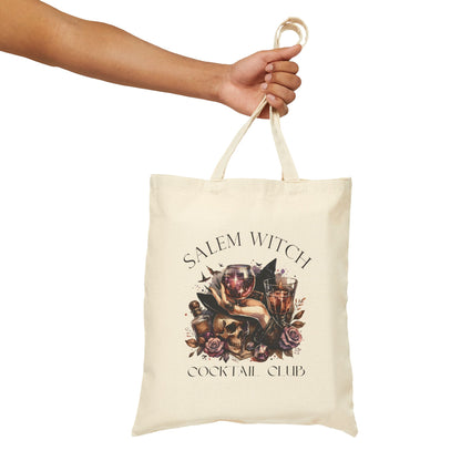 Salem Witch Cocktail Club Cotton Canvas Tote Trick or Treat Halloween Bag