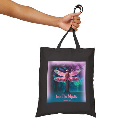 Into The Mystic Dragonfly Theme Cotton Canvas Tote Bag