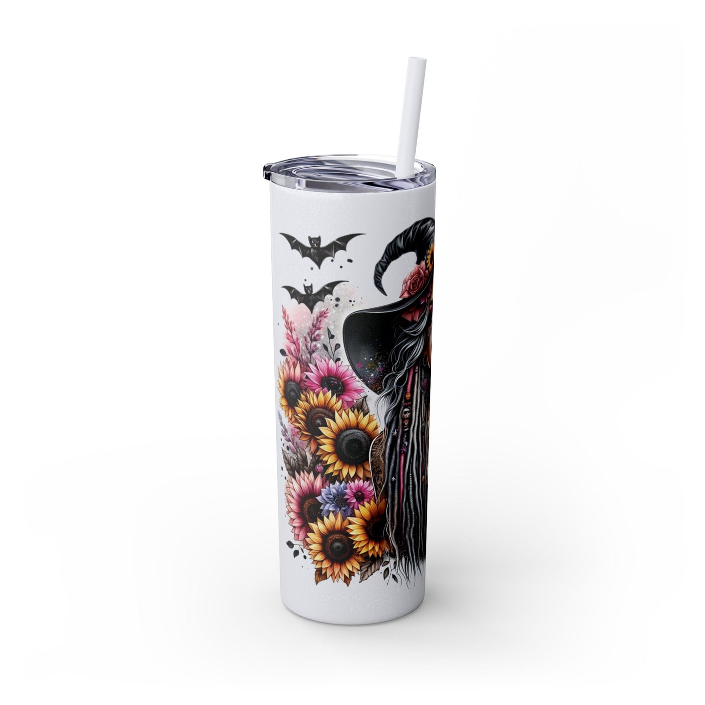 Miss Good Witch Skinny Tumbler with Straw, 20oz