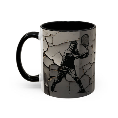 Sleek Tennis Cracked Wall Design Mug in 2 Sizes