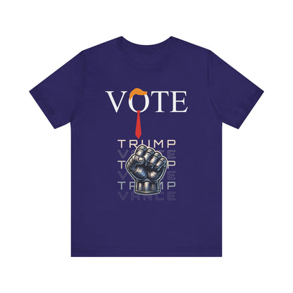 Vote Trump Hair & Tie With Fist Unisex Short Sleeve Tee