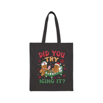 Gingerbread Nurse Holiday Cotton Canvas Tote Bag