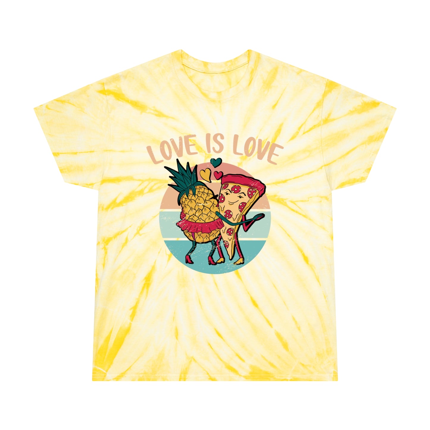 Pineapple Pizza Lovers Tie-Dye T-Shirt – Double-Sided Design