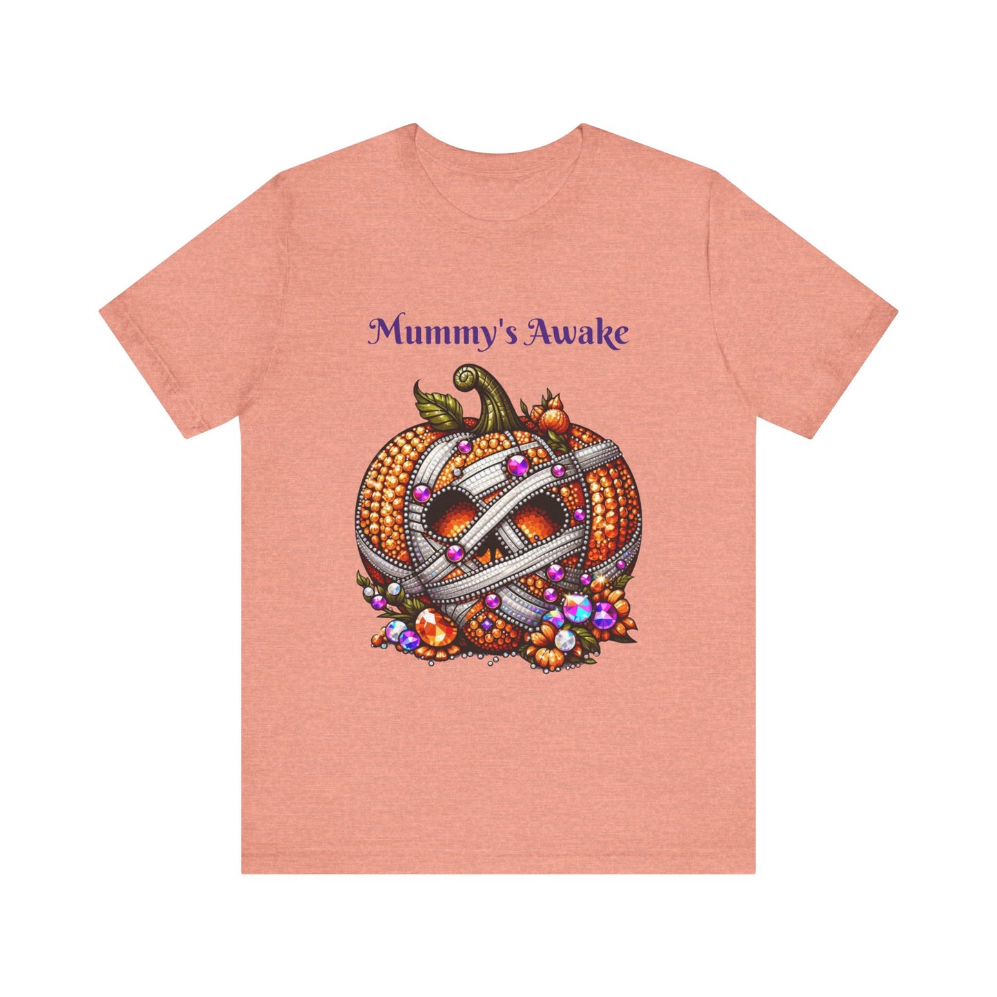 Mummy's Awake Disco Ball Pumpkin Halloween Unisex Short Sleeve Tee