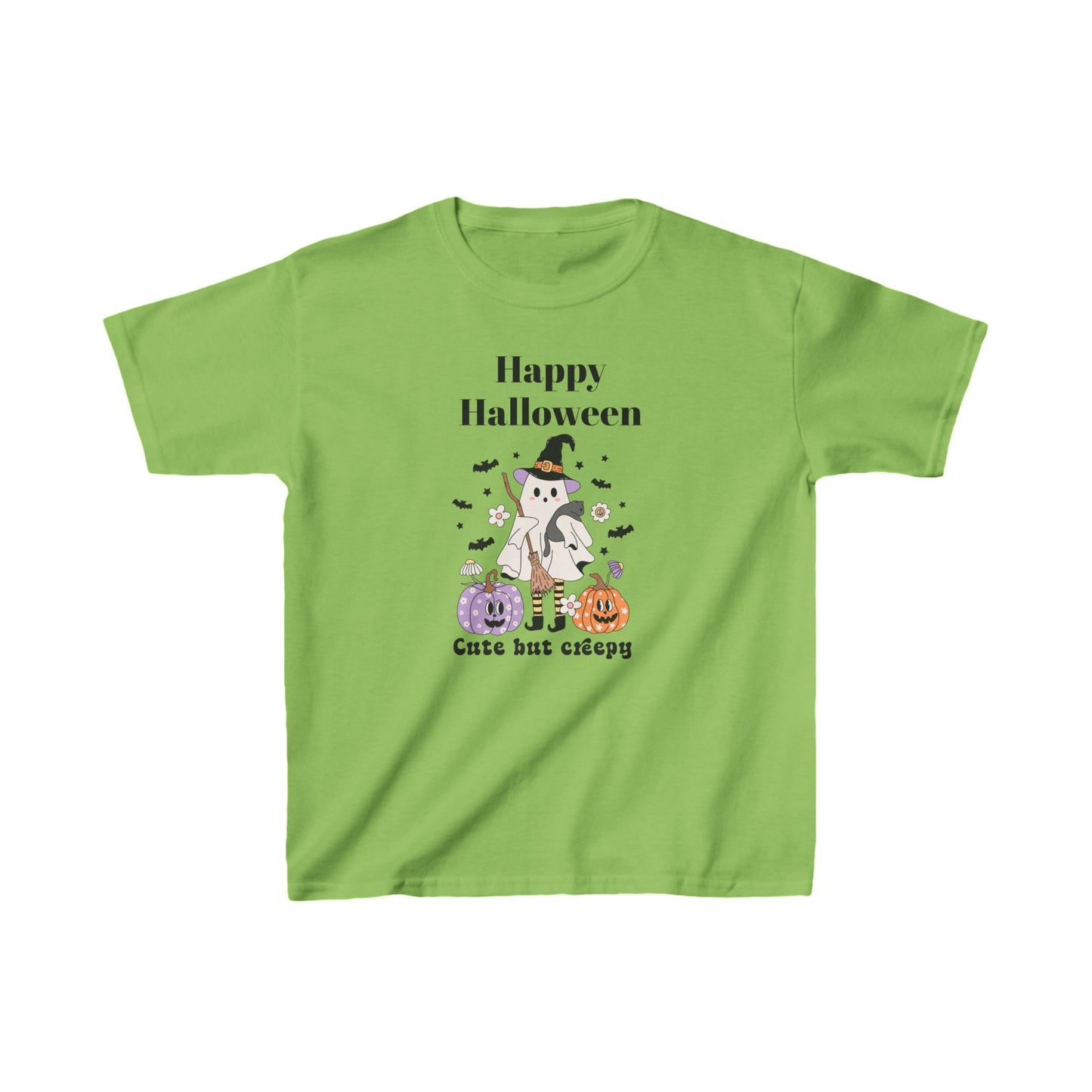 Kids Happy Halloween Ghost Theme Heavy Cotton™ Tee