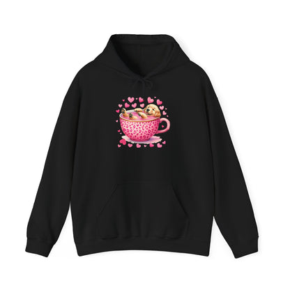 Valentine Teacup Labrador Retriever Puppy Love Hooded Sweatshirt