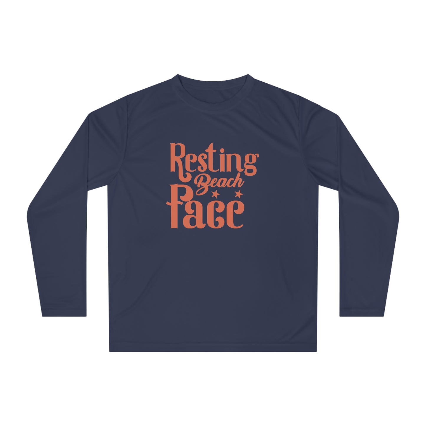 Resting Beach Face Performance Unisex Moisture Wicking Long Sleeve Shirt