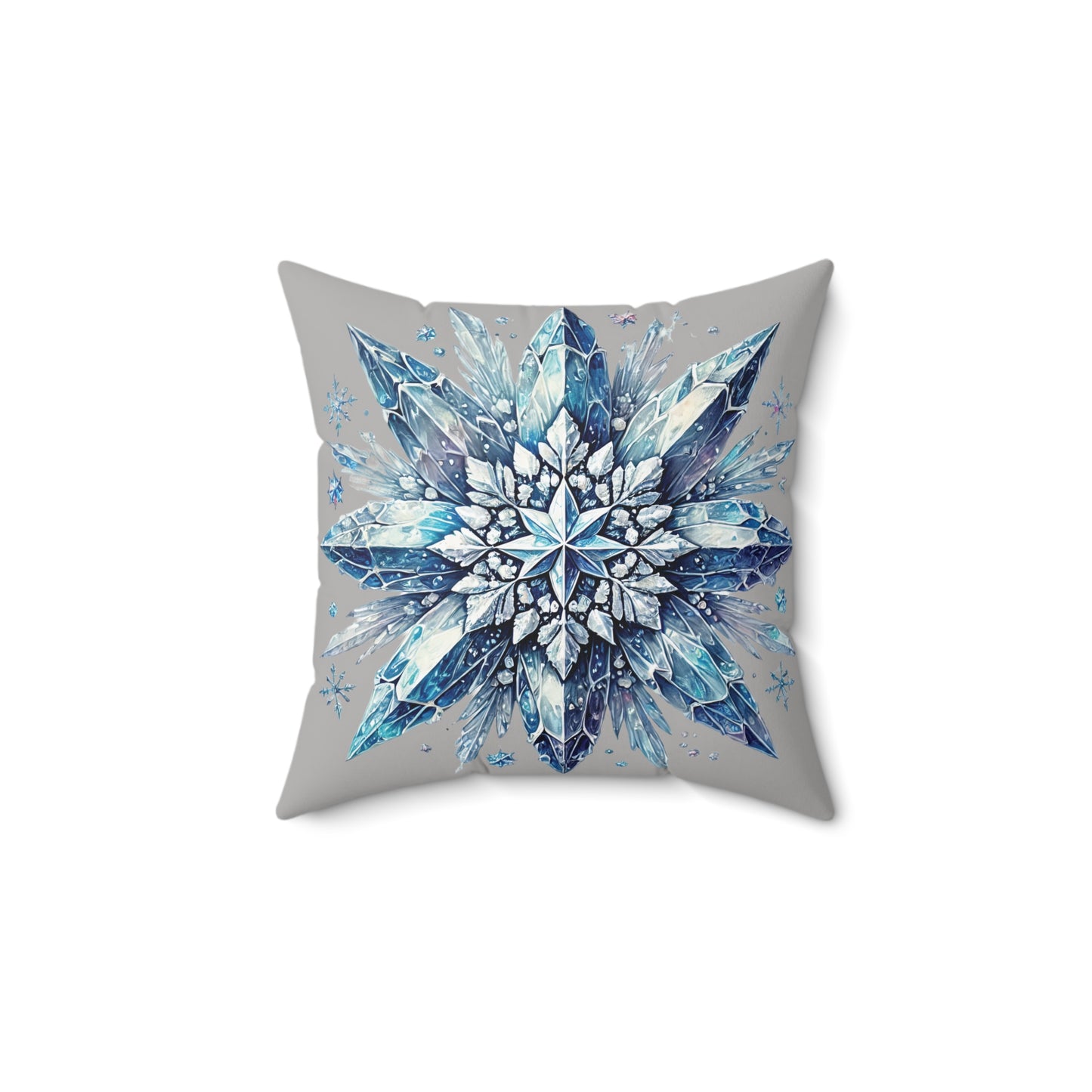 Snowflake Crystal Decorator Faux Suede Square Pillow