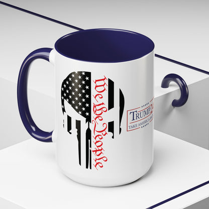 Bikers For Trump with Punisher Big 15 oz Coffee Mug