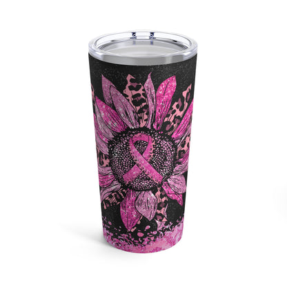 Exotic Sunflower Pink Ribbon Breast Cancer Awareness Tumbler 20oz