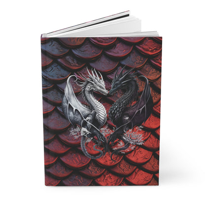 Shades of Crimson Dragon Scales Hardcover Journal