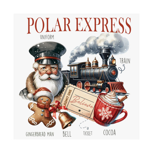 Polar Express Theme Christmas Winter Poster Wall Art in 3 Sizes