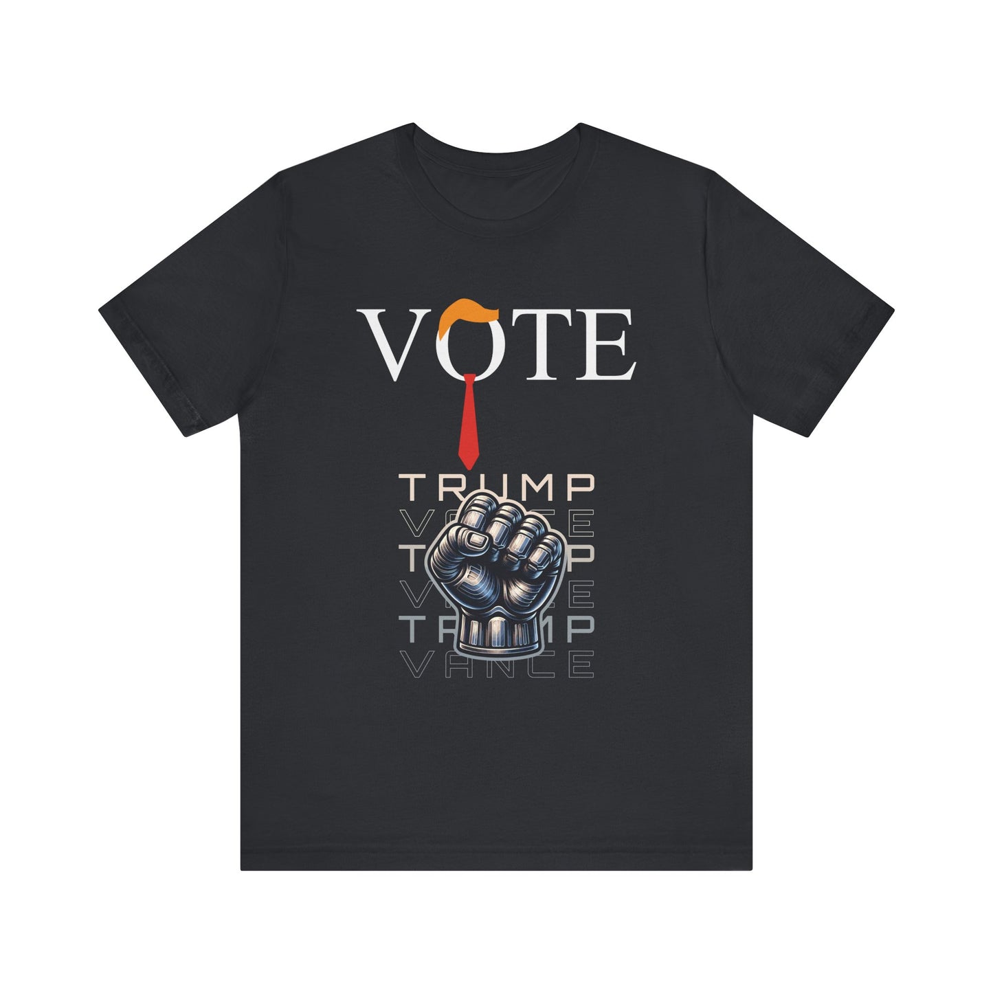 Vote Trump Hair & Tie With Fist Unisex Short Sleeve Tee