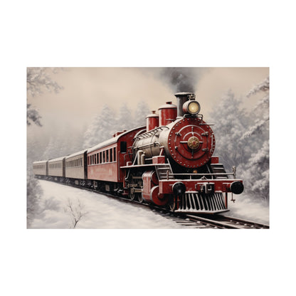 Christmas Express Train Poster Wall Art in 3 Sizes